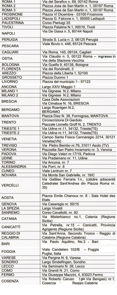 Ecco i 51 seggi elettorali  in Italia